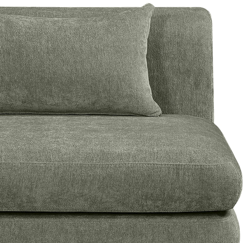 Stellar Green Chenille Fabric Upholstered Modular Corner Chair. Picture 3