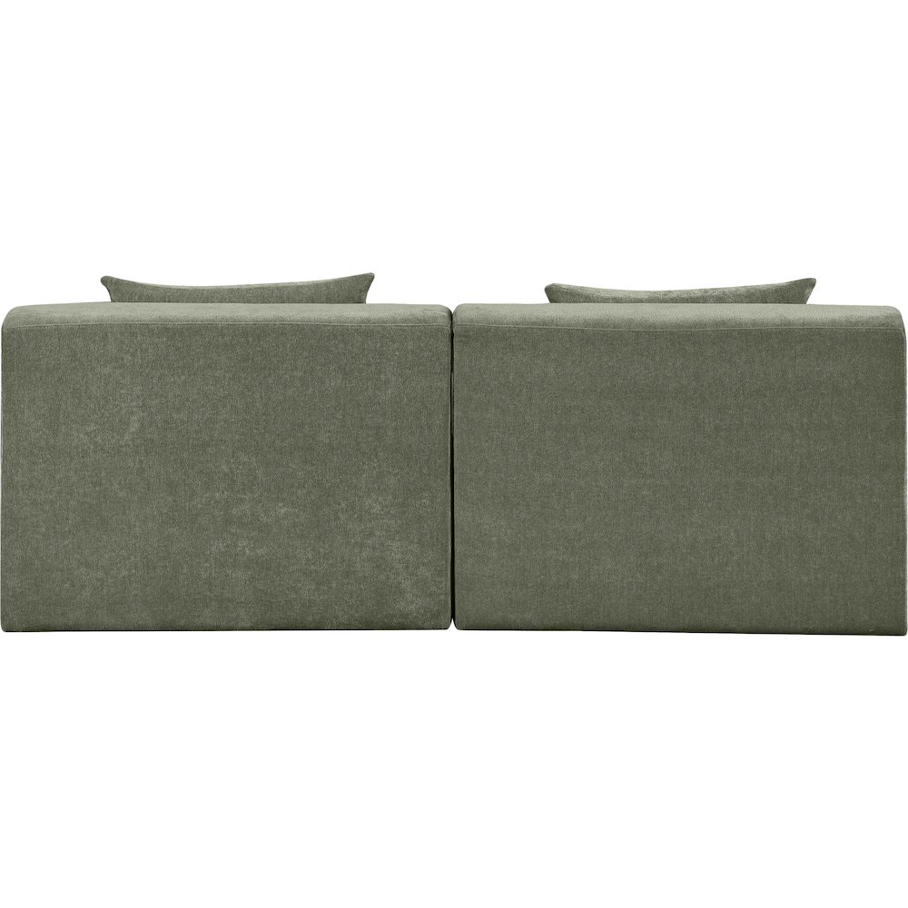 Stellar 76" Green Chenille Fabric Upholstered 2pc. Modular Loveseat. Picture 2