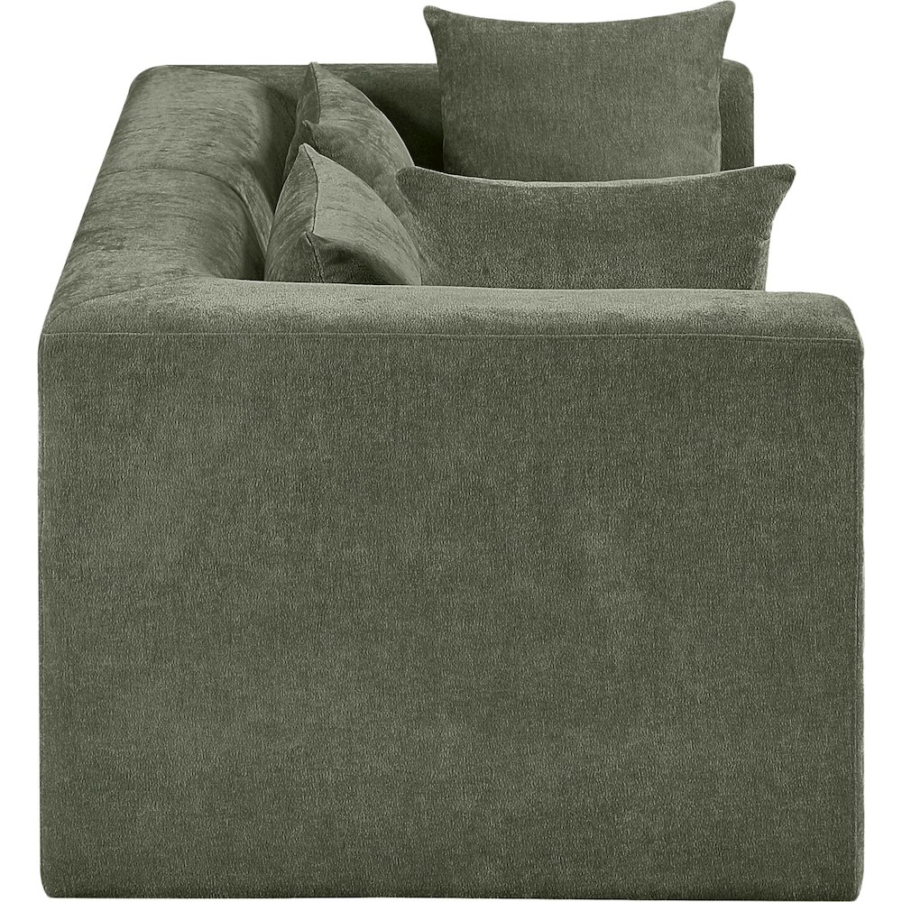 Stellar 76" Green Chenille Fabric Upholstered 2pc. Modular Loveseat. Picture 8