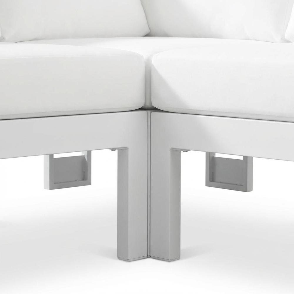 White Fabric Outdoor Patio Modular Sectional For Contemporary Style Relaxation. Picture 6