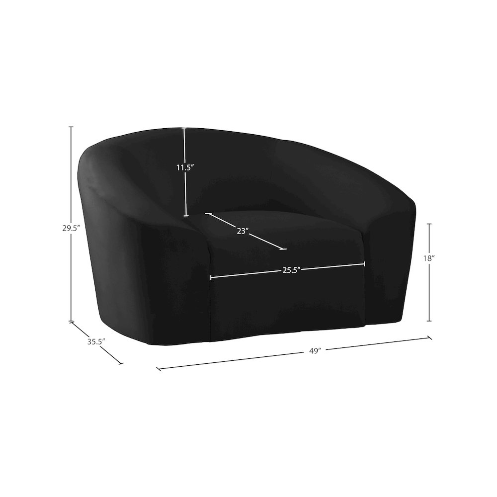 Riley Black Velvet Chair. Picture 7