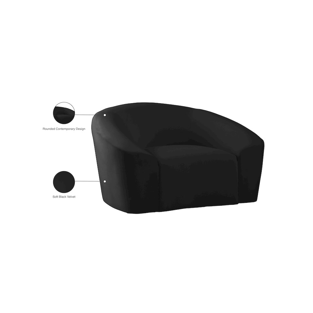 Riley Black Velvet Chair. Picture 8