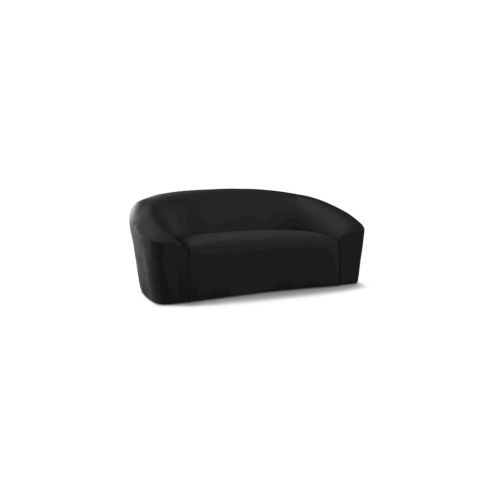 Riley Black Velvet Loveseat. Picture 1