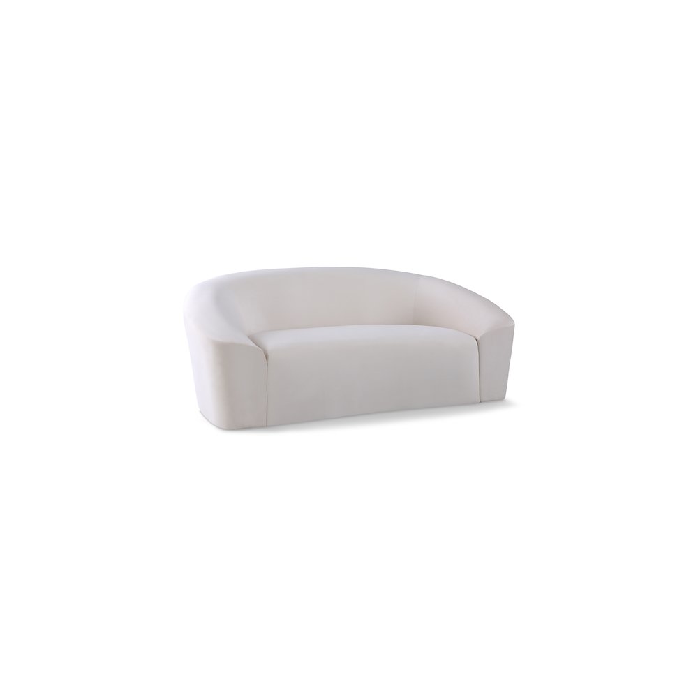 Riley Cream Velvet Loveseat. Picture 1