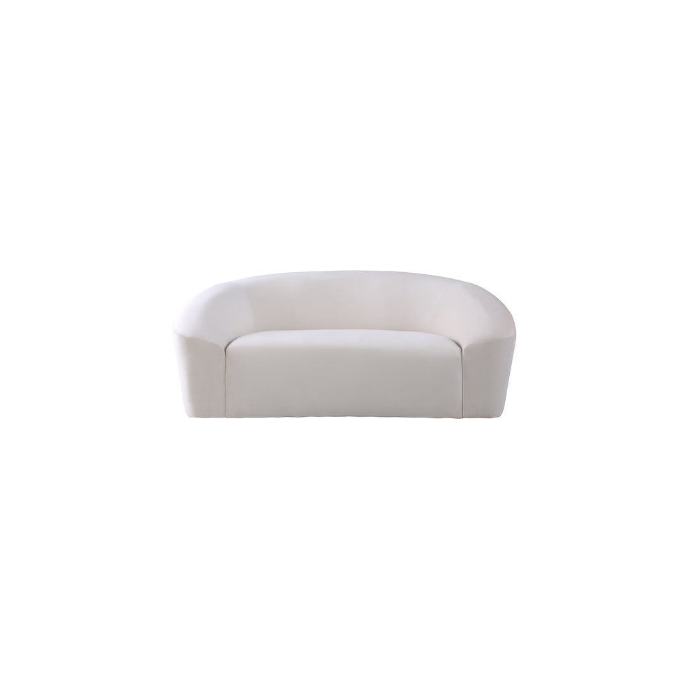 Riley Cream Velvet Loveseat. Picture 4