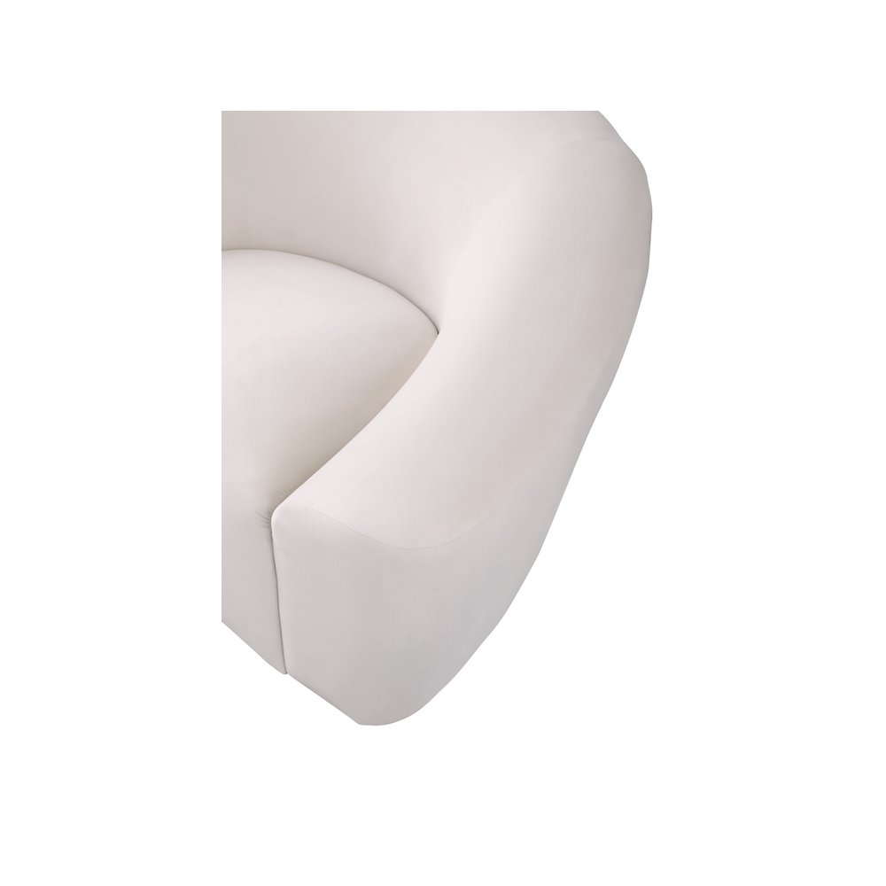 Riley Cream Velvet Loveseat. Picture 5