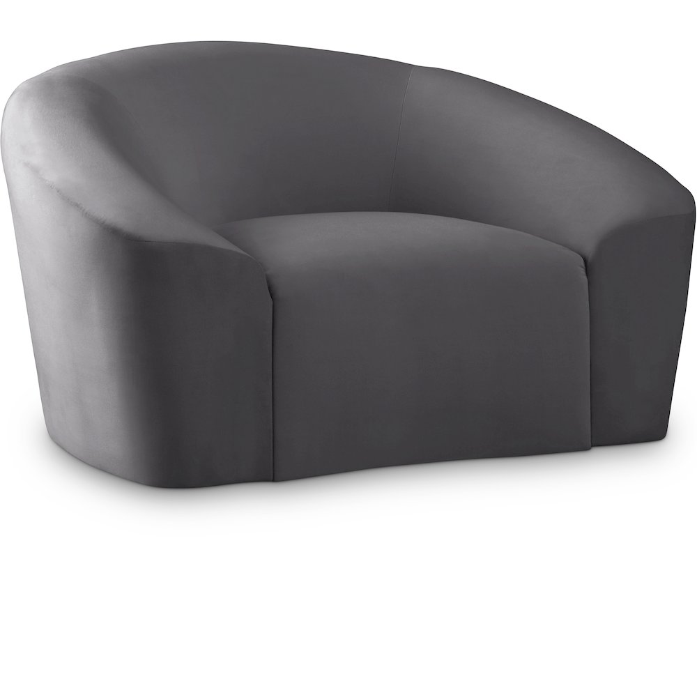 Riley Grey Velvet Chair. Picture 1