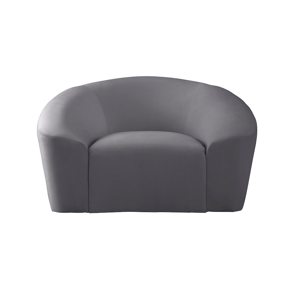 Riley Grey Velvet Chair. Picture 4