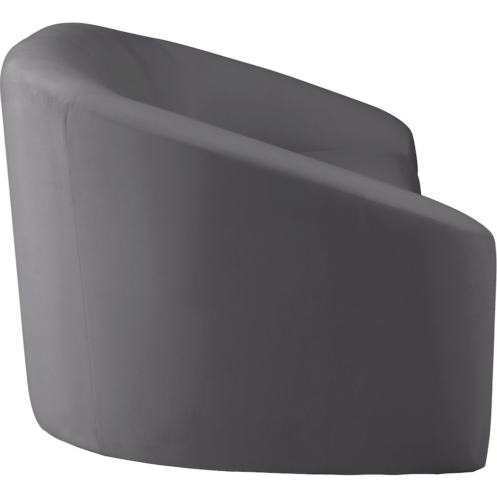 Riley Grey Velvet Loveseat. Picture 3