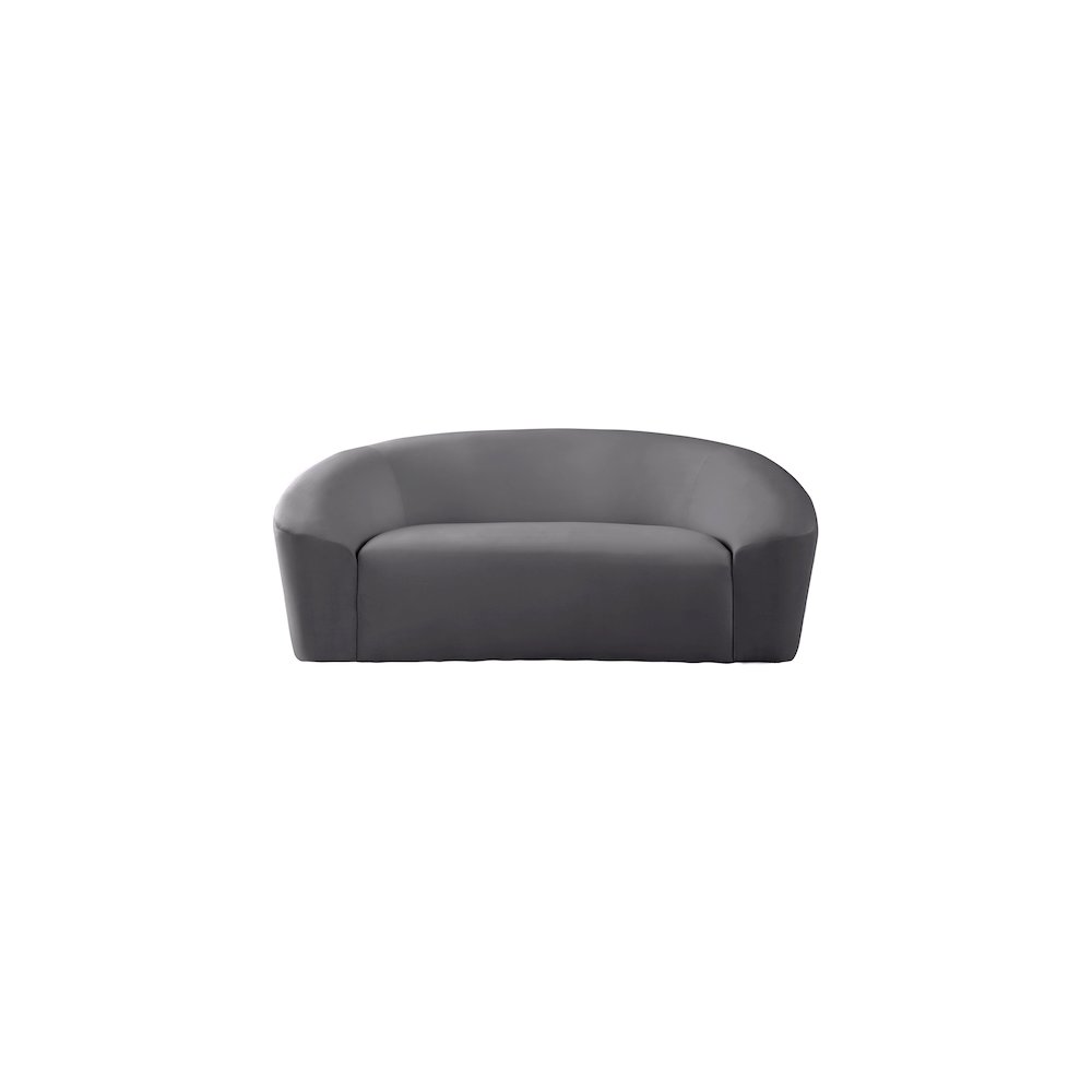 Riley Grey Velvet Loveseat. Picture 4
