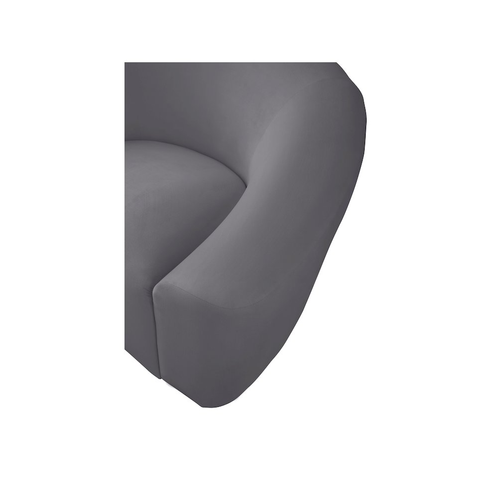 Riley Grey Velvet Loveseat. Picture 5