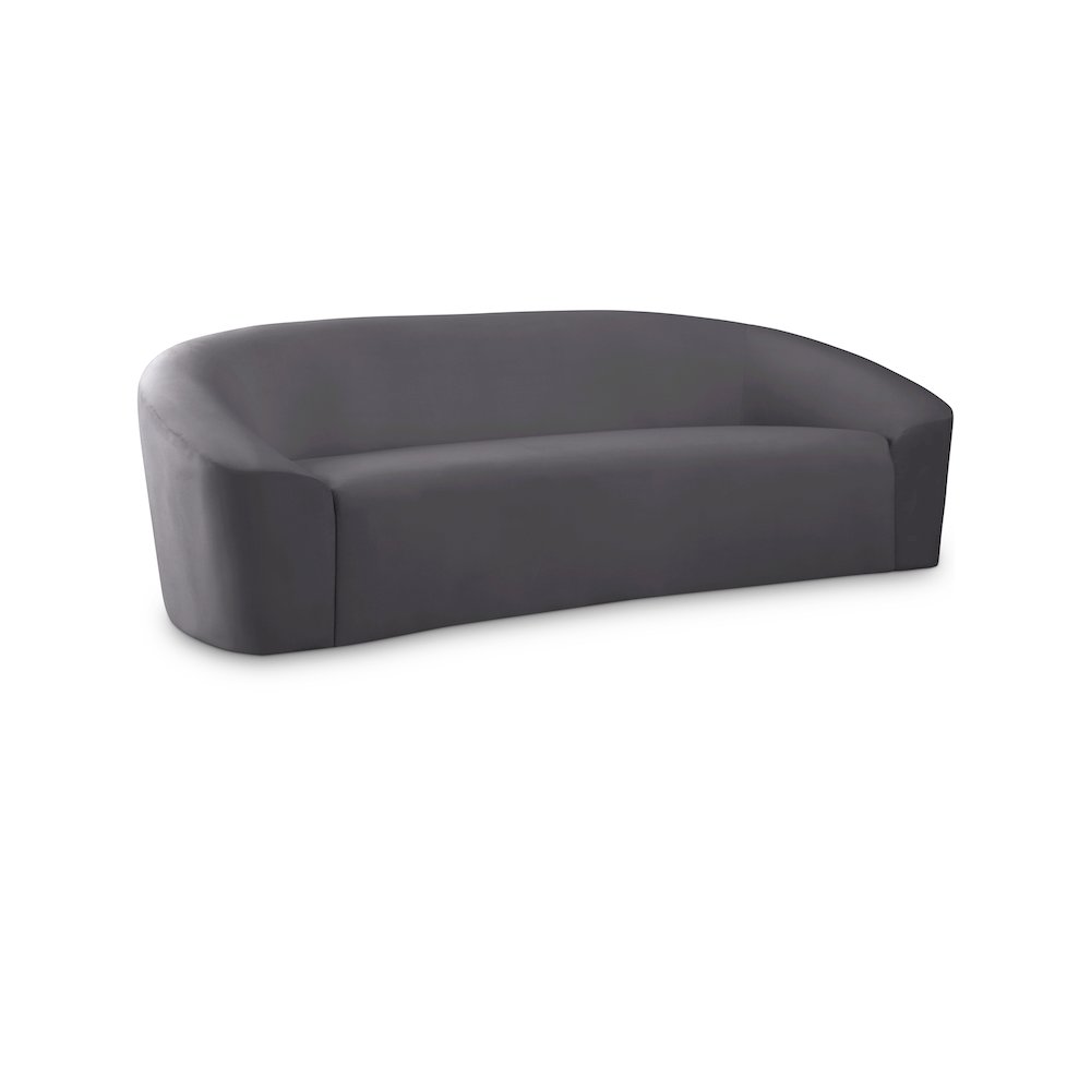 Riley Grey Velvet Sofa. Picture 1