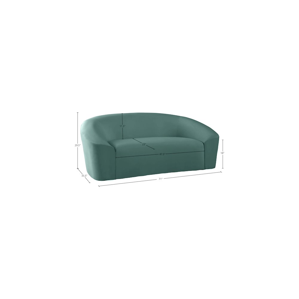 Riley Mint Velvet Loveseat. Picture 7