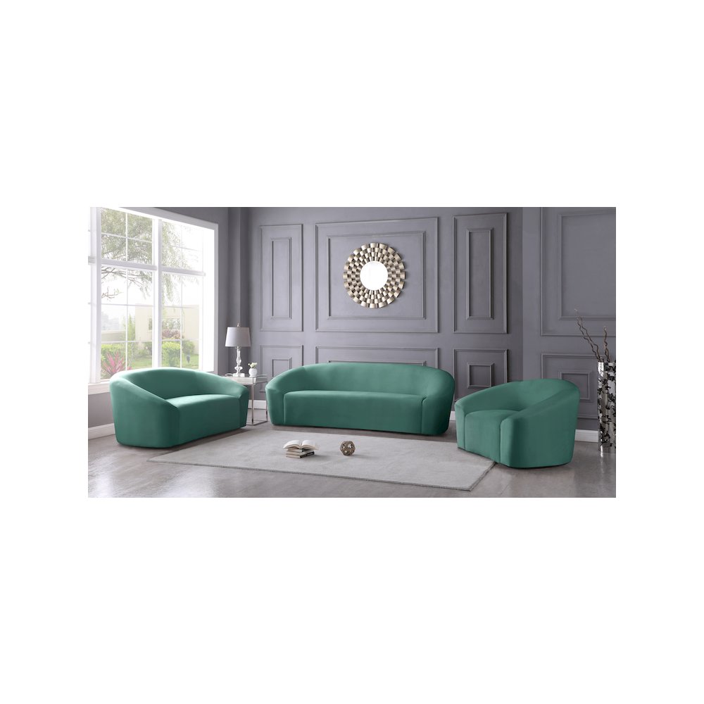 Riley Mint Velvet Loveseat. Picture 6