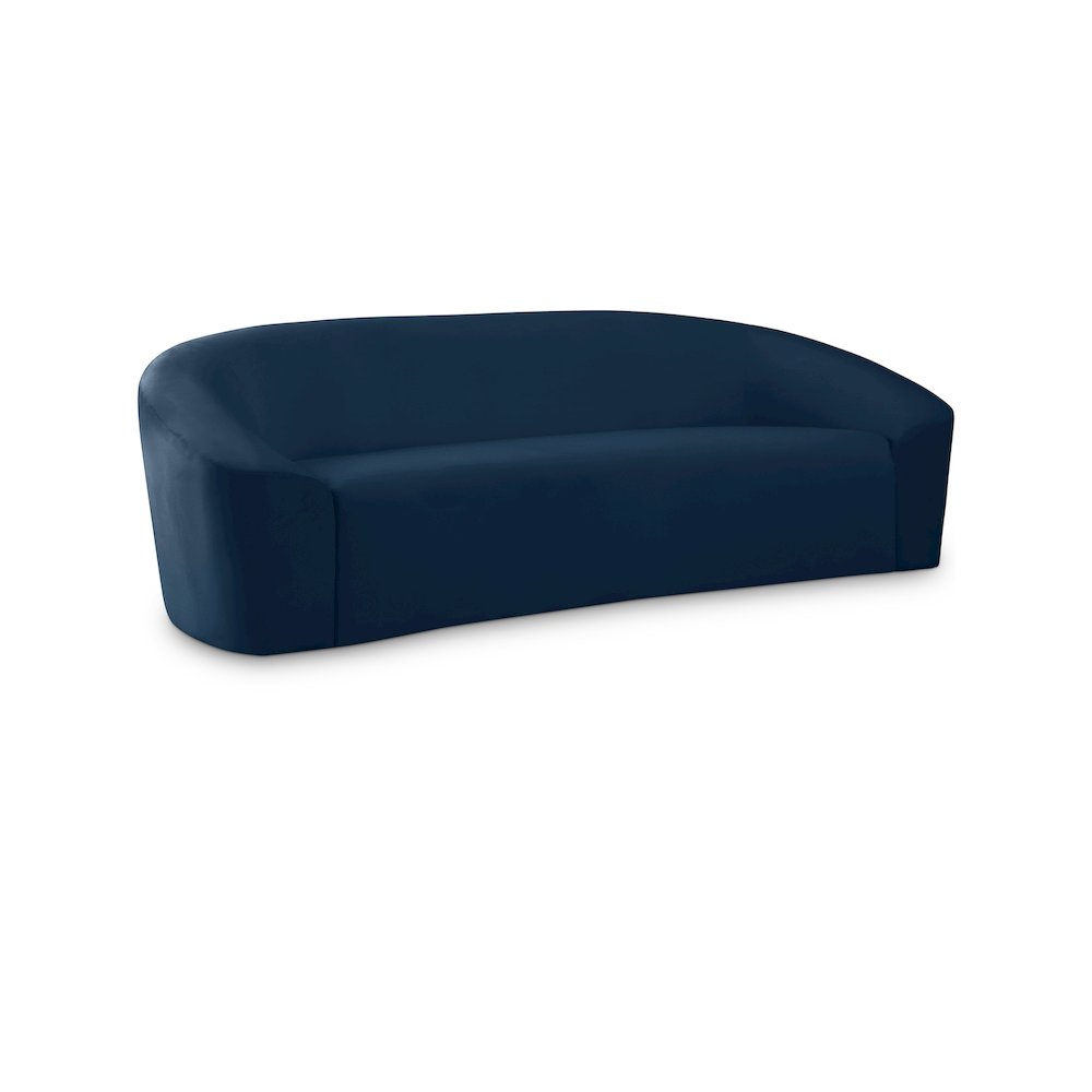 Riley Navy Velvet Sofa. Picture 1