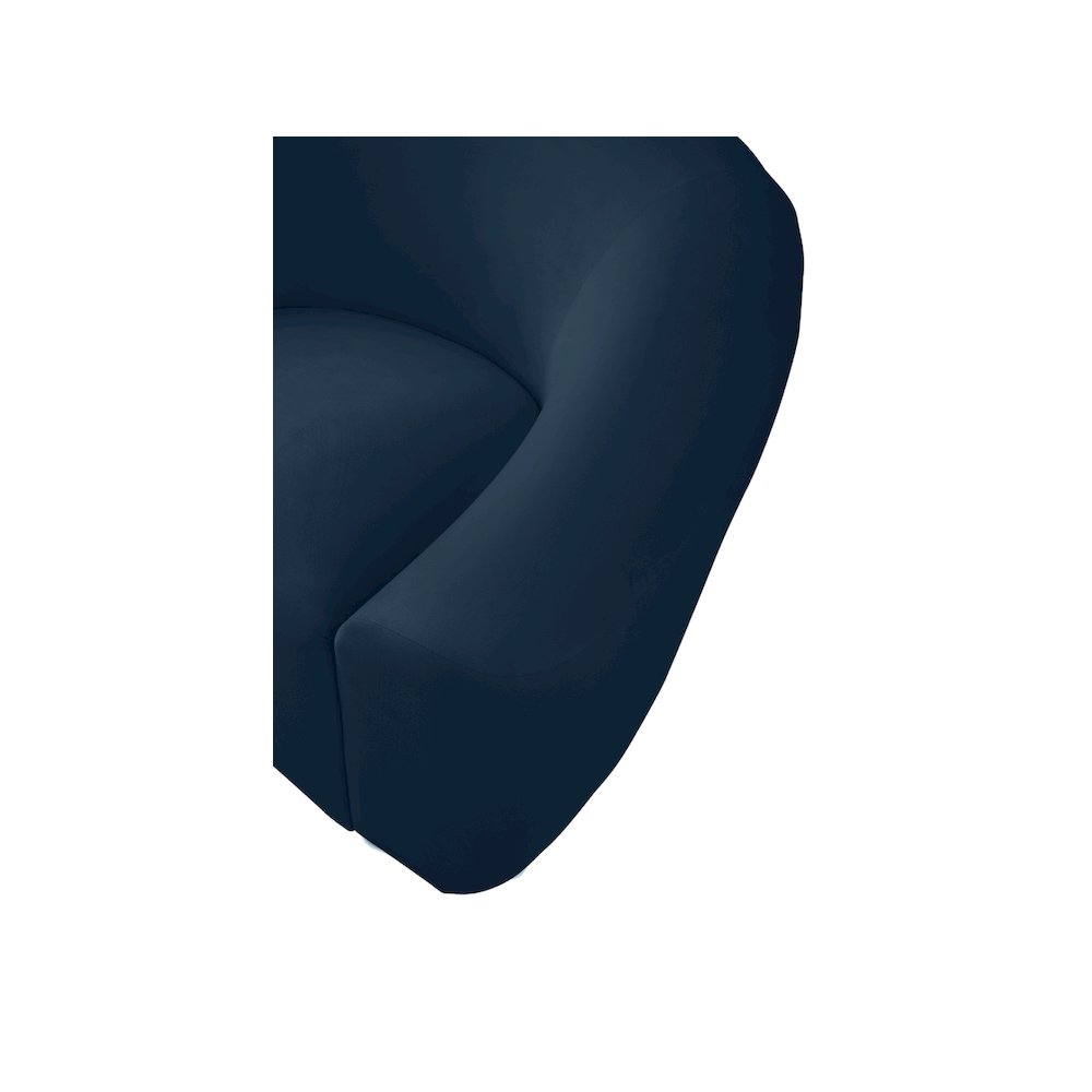 Riley Navy Velvet Sofa. Picture 5