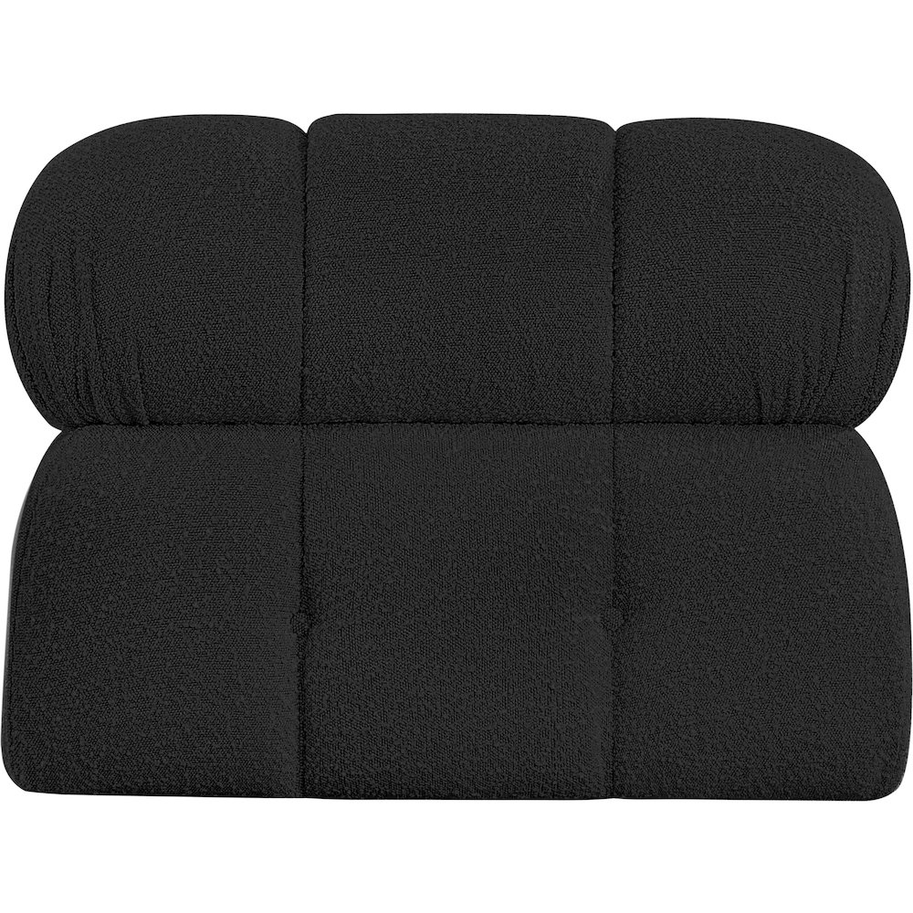Ames Black Boucle Fabric Armless. Picture 2