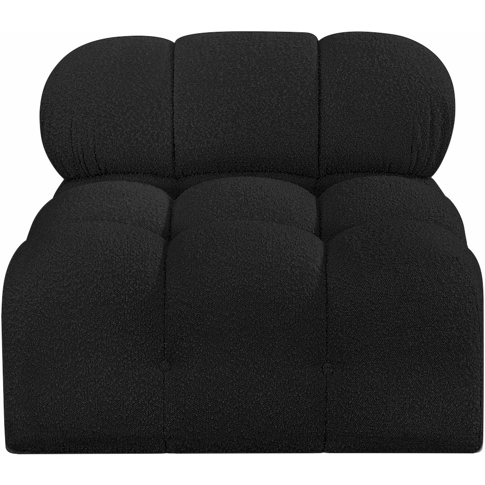 Ames Black Boucle Fabric Armless. Picture 3