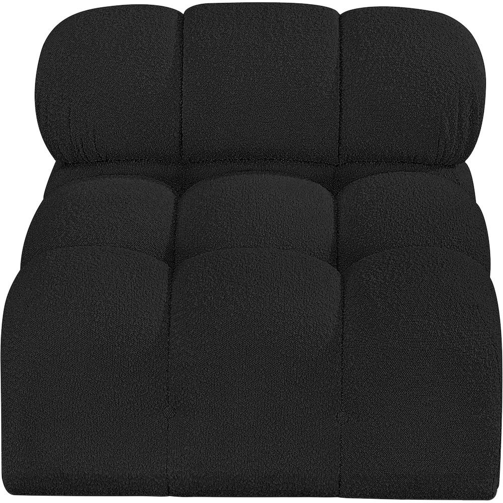 Ames Black Boucle Fabric Armless. Picture 4