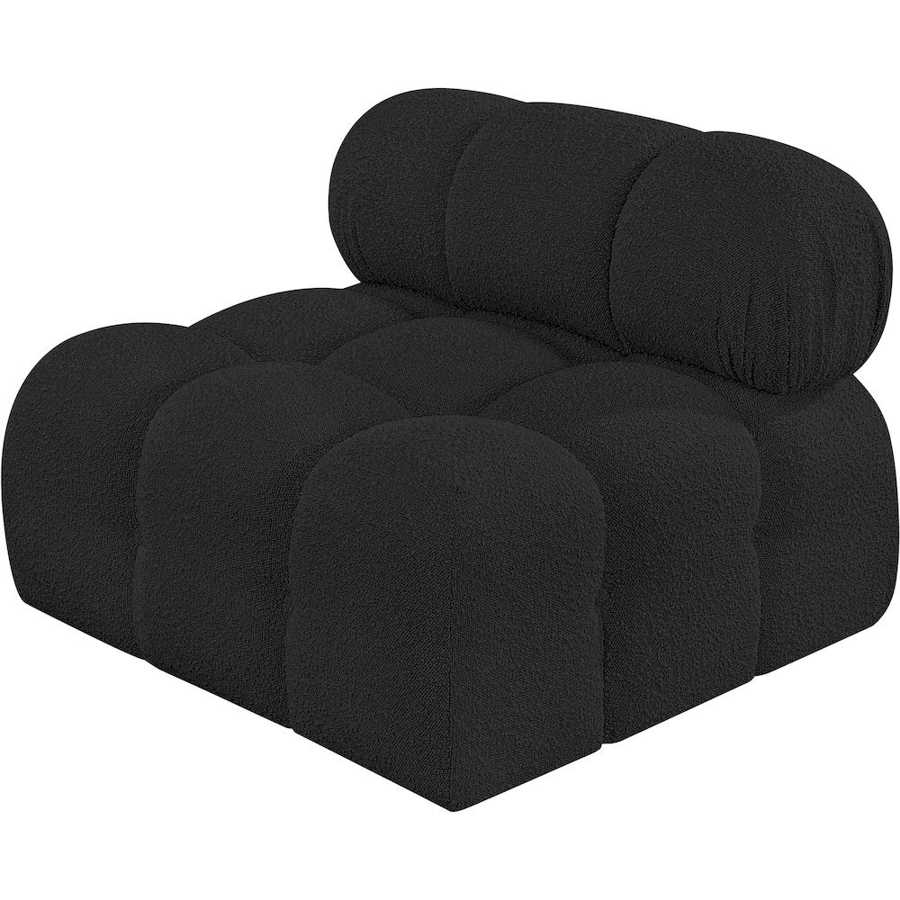 Ames Black Boucle Fabric Armless. Picture 5