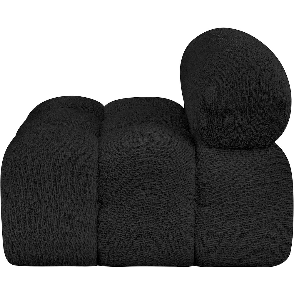 Ames Black Boucle Fabric Armless. Picture 6