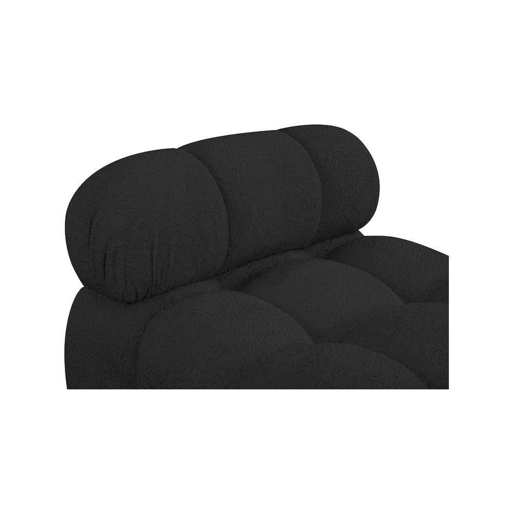 Ames Black Boucle Fabric Armless. Picture 7