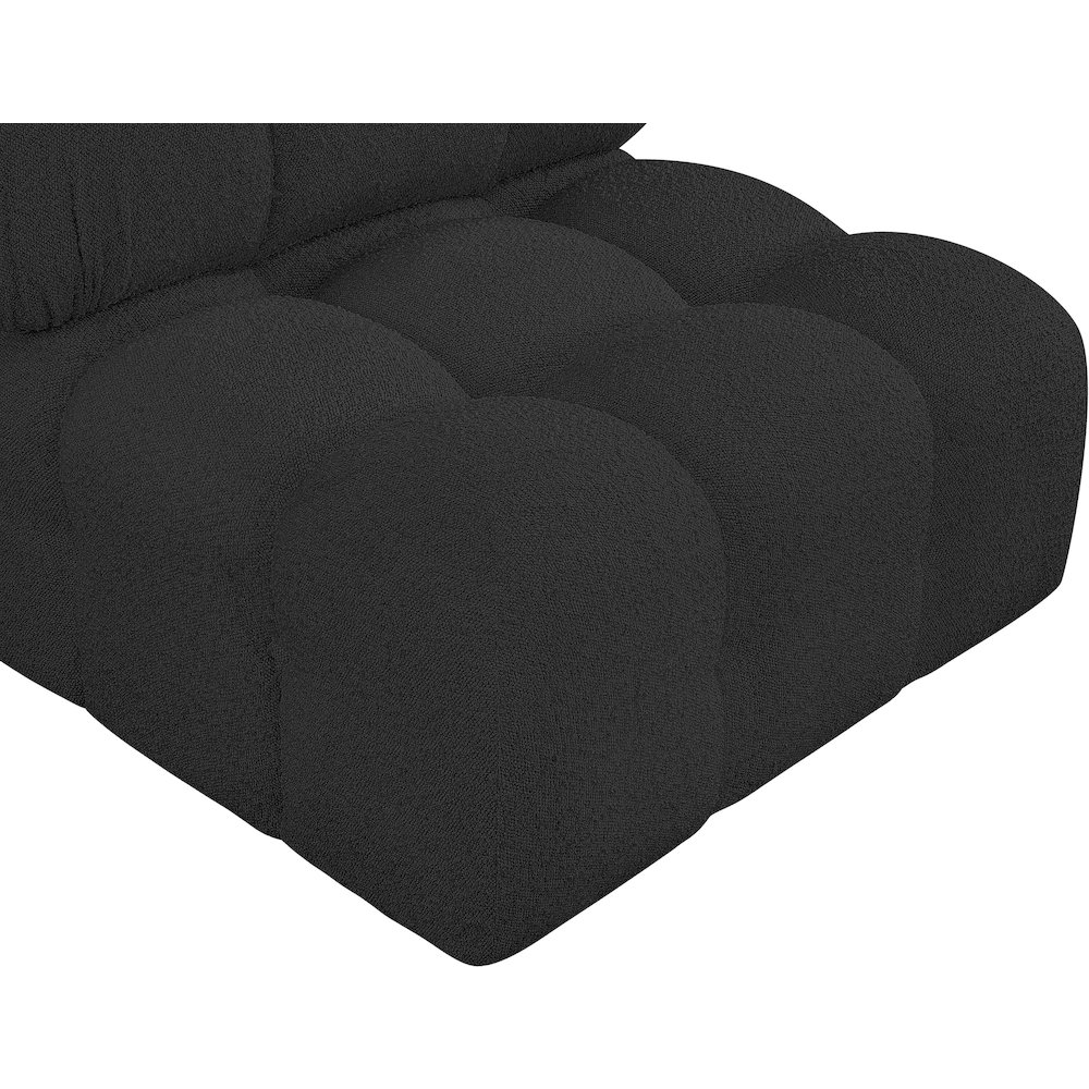 Ames Black Boucle Fabric Armless. Picture 8