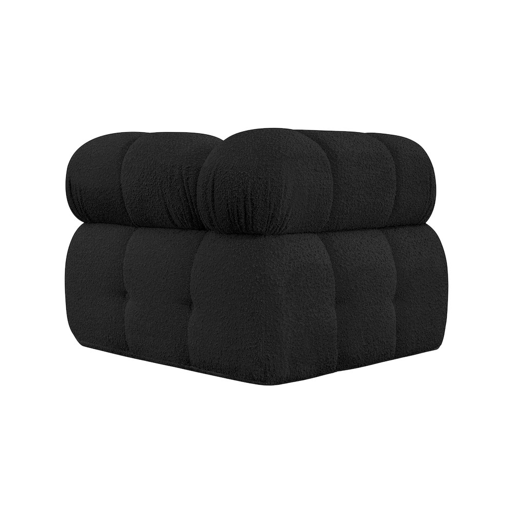 Ames Black Boucle Fabric Corner. Picture 2