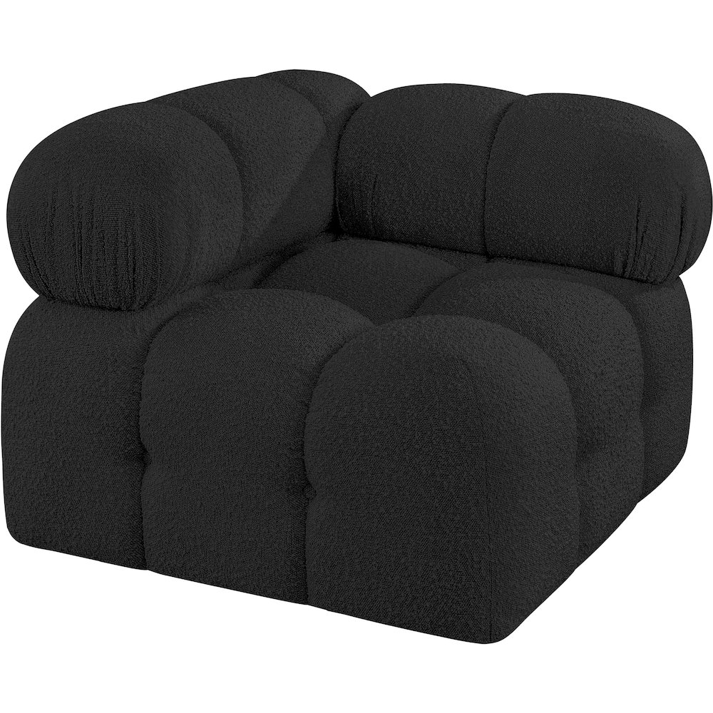 Ames Black Boucle Fabric Corner. Picture 3