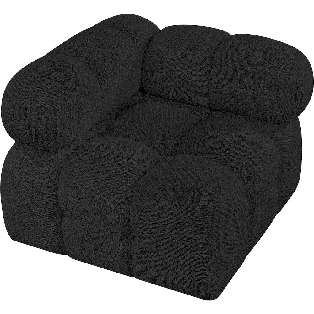 Ames Black Boucle Fabric Corner. Picture 4