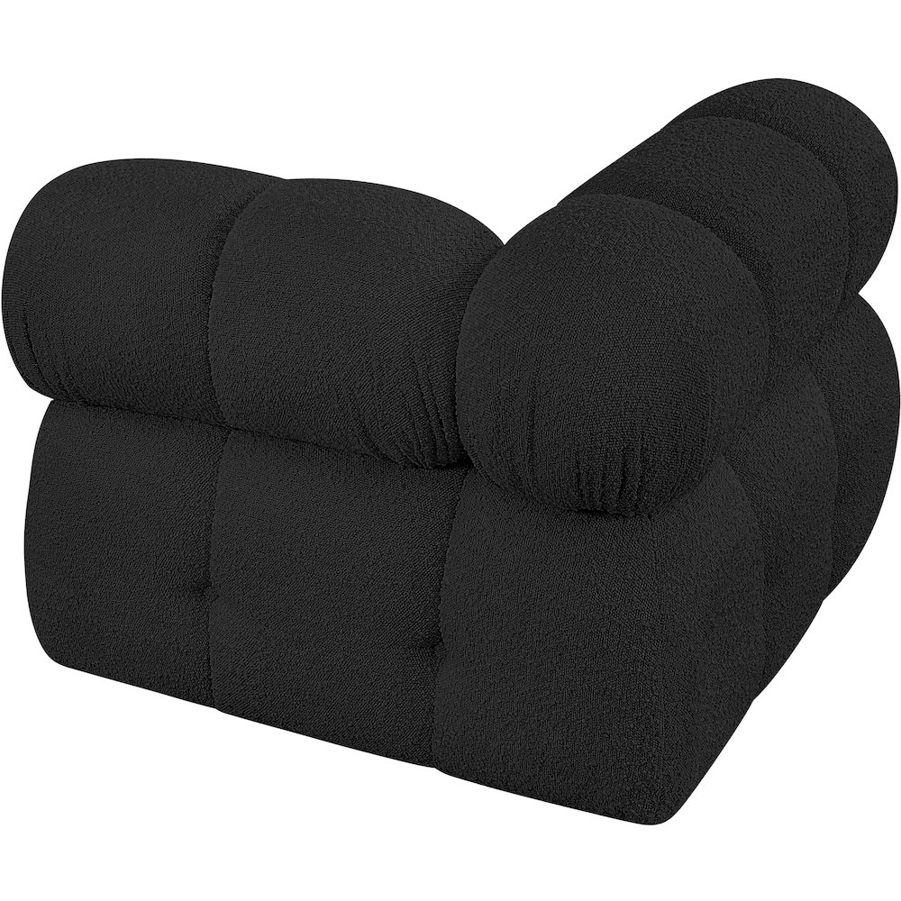 Ames Black Boucle Fabric Corner. Picture 5
