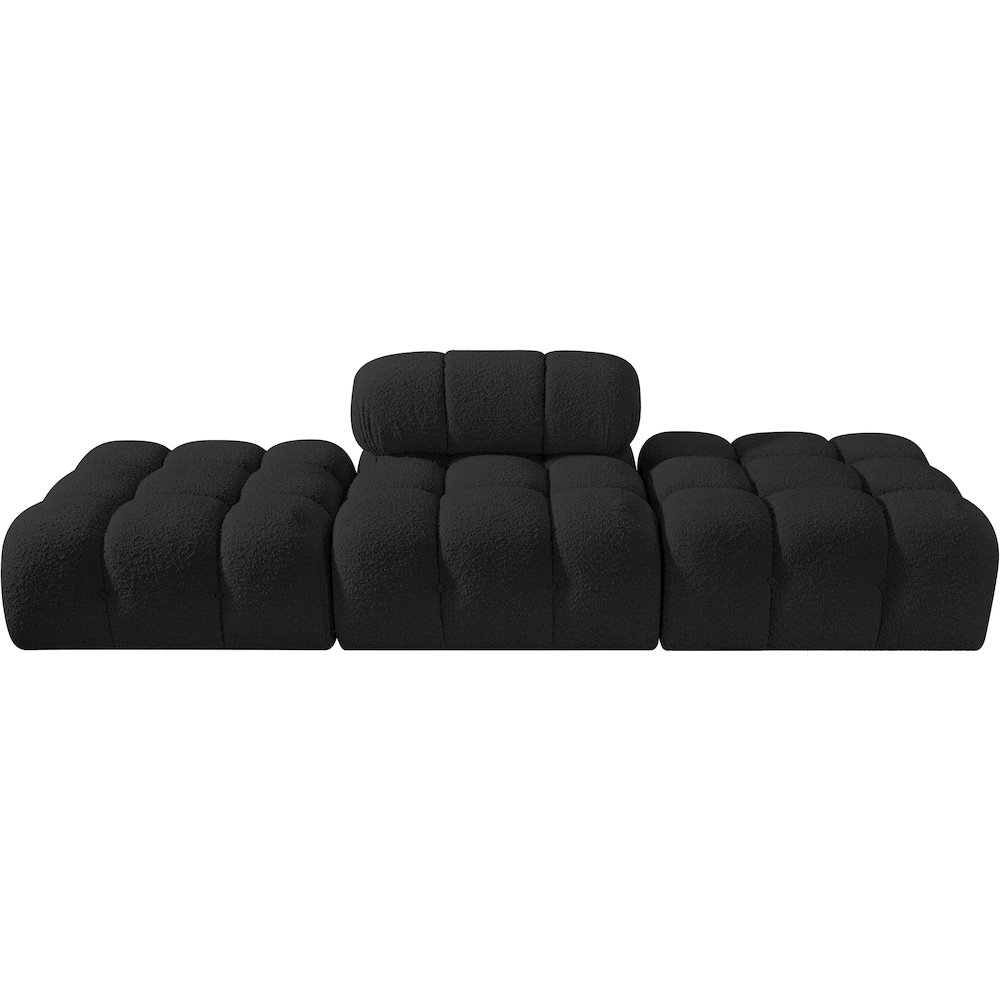 Ames 102" Black Boucle Fabric Upholstered 3pc. Modular Sofa. Picture 2