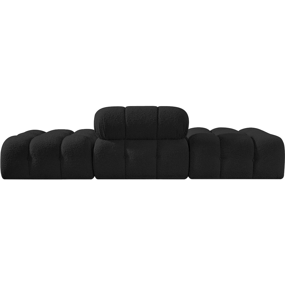 Ames 102" Black Boucle Fabric Upholstered 3pc. Modular Sofa. Picture 8