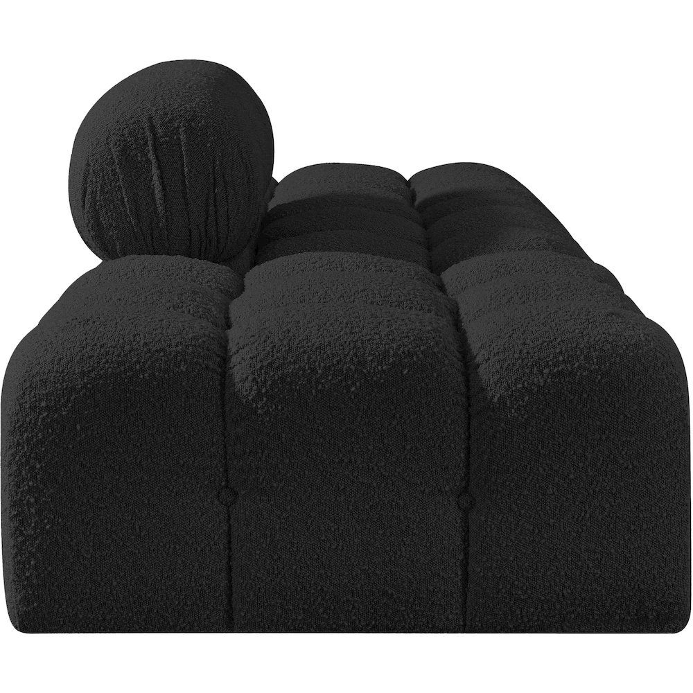 Ames 102" Black Boucle Fabric Upholstered 3pc. Modular Sofa. Picture 3