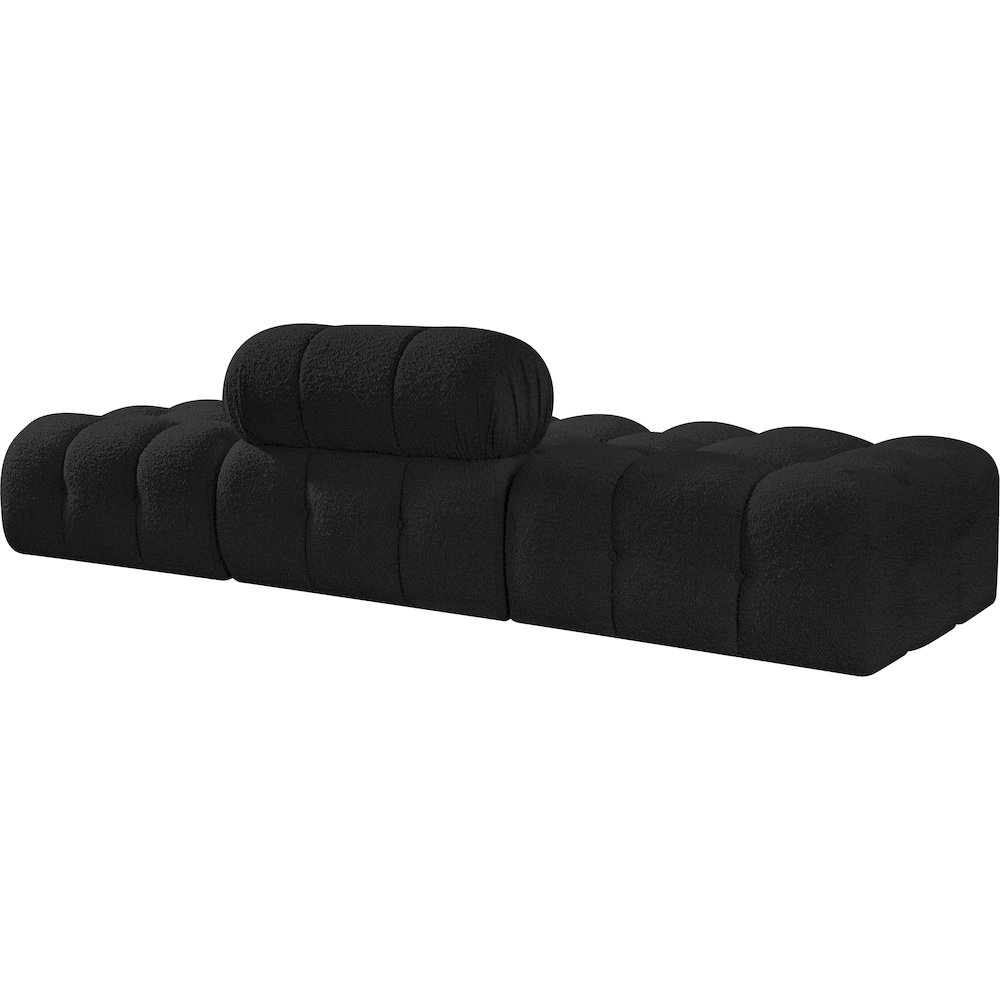 Ames 102" Black Boucle Fabric Upholstered 3pc. Modular Sofa. Picture 4