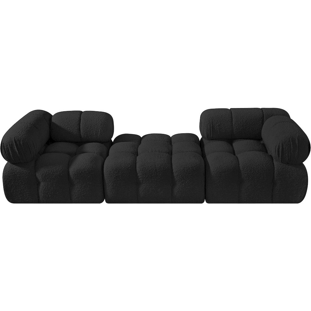 Ames 102" Black Boucle Fabric Upholstered 3pc. Modular Sofa. Picture 2
