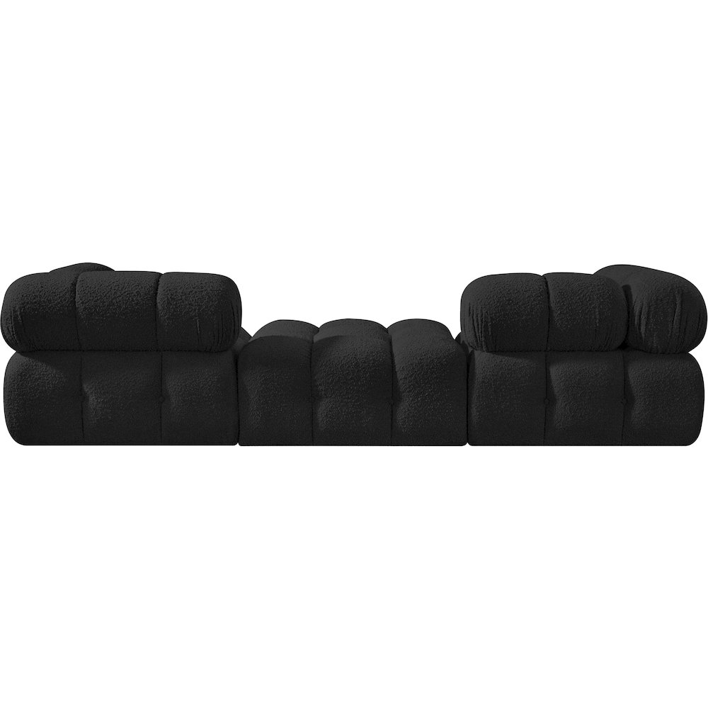 Ames 102" Black Boucle Fabric Upholstered 3pc. Modular Sofa. Picture 8