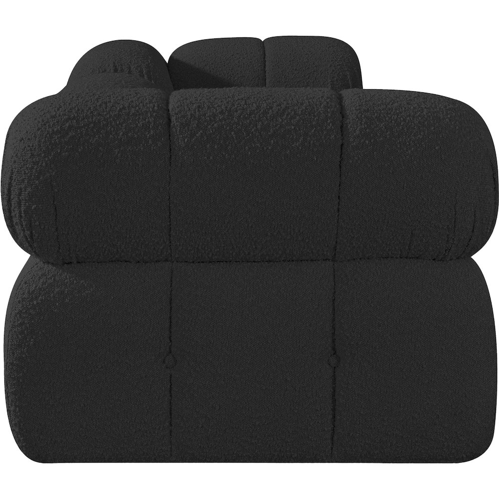 Ames 102" Black Boucle Fabric Upholstered 3pc. Modular Sofa. Picture 3