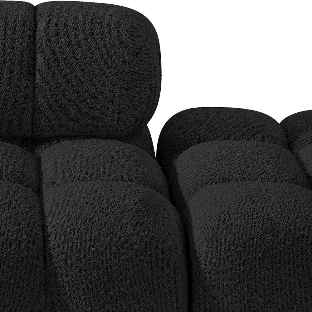 Ames 102" Black Boucle Fabric Upholstered 3pc. Modular Sofa. Picture 5