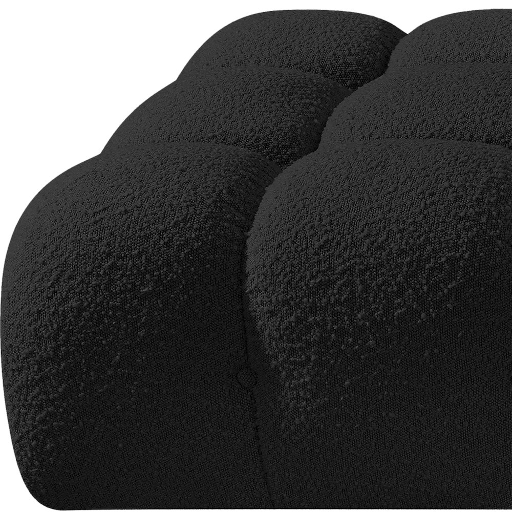 Ames 102" Black Boucle Fabric Upholstered 3pc. Modular Sofa. Picture 6