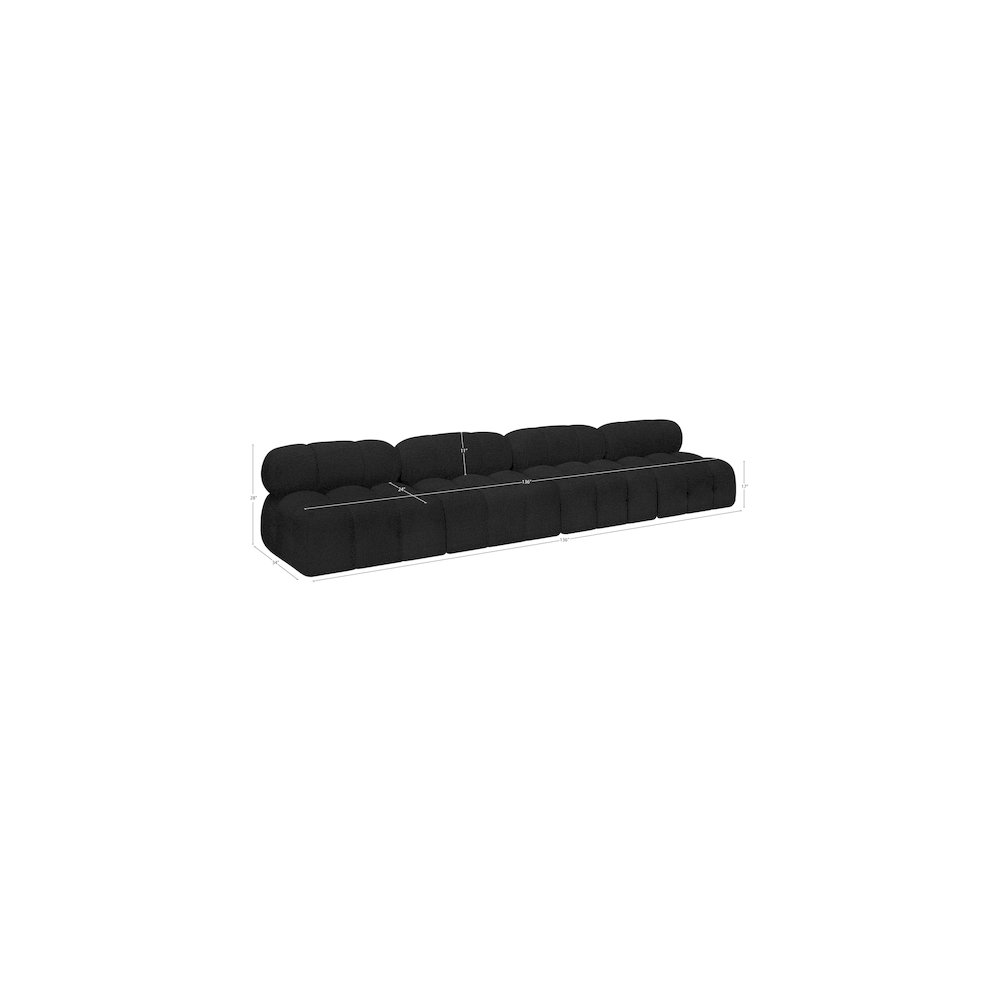 Ames Black Boucle Fabric Modular Sofa. Picture 8