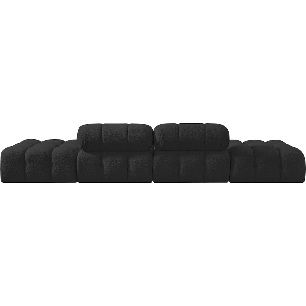 Ames 136" Black Boucle Fabric Upholstered 4pc. Modular Sofa. Picture 8
