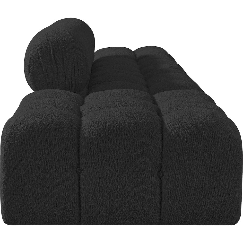 Ames 136" Black Boucle Fabric Upholstered 4pc. Modular Sofa. Picture 3