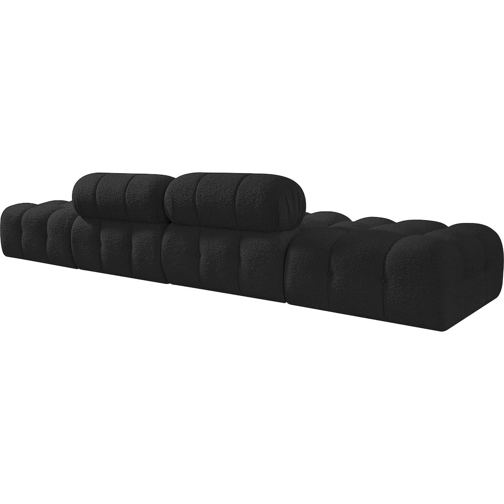 Ames 136" Black Boucle Fabric Upholstered 4pc. Modular Sofa. Picture 4