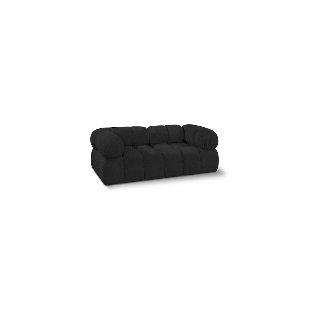 Ames Black Boucle Fabric Modular Sofa. Picture 1