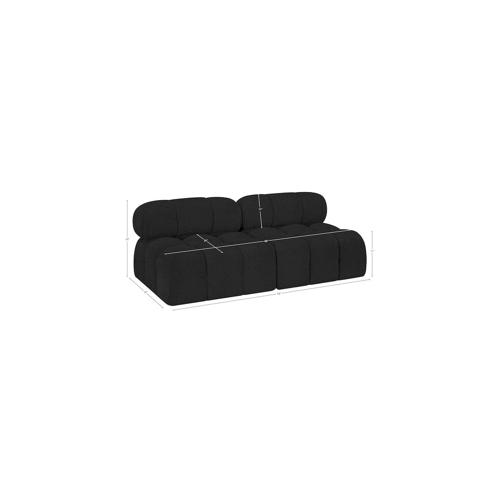 Ames Black Boucle Fabric Modular Sofa. Picture 8