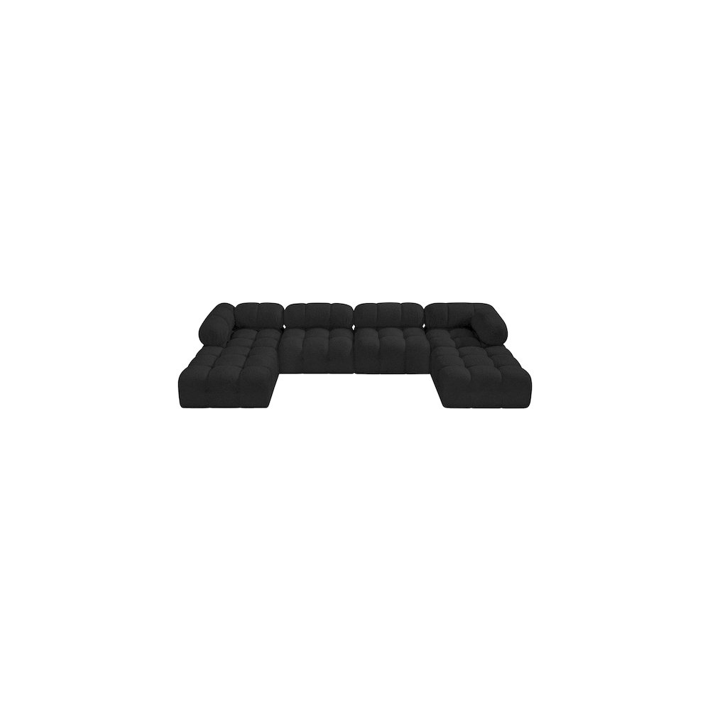 Ames Black Boucle Fabric Modular Sectional. Picture 4