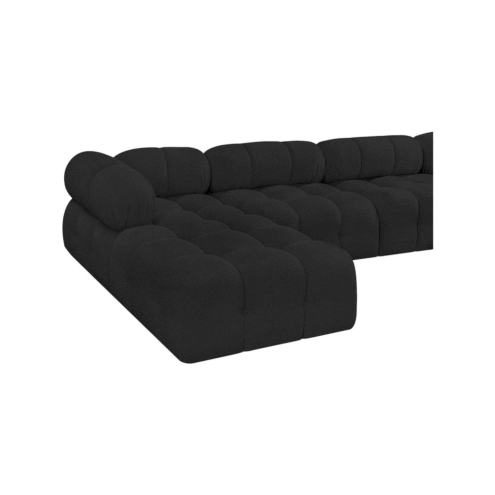 Ames Black Boucle Fabric Modular Sectional. Picture 7