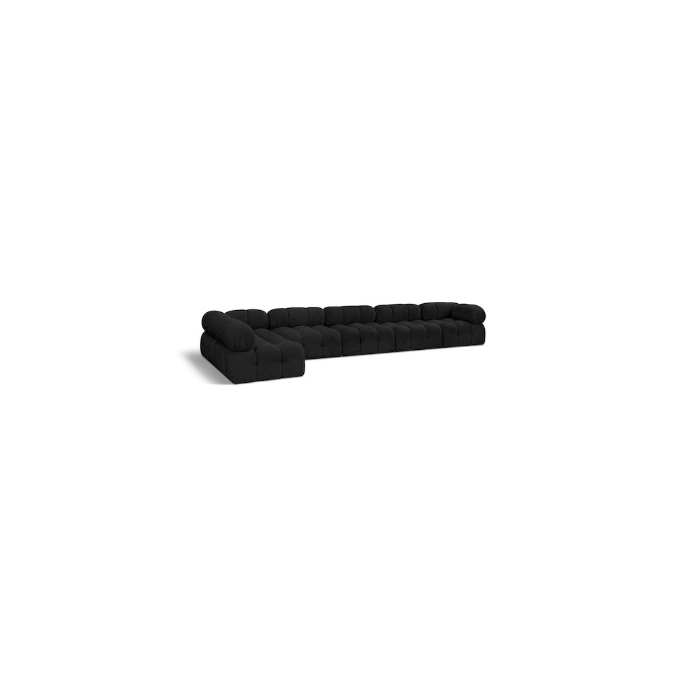 Ames Black Boucle Fabric Modular Sectional. Picture 1