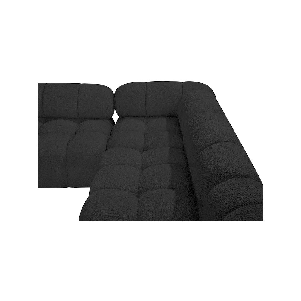 Ames Black Boucle Fabric Modular Sectional. Picture 10